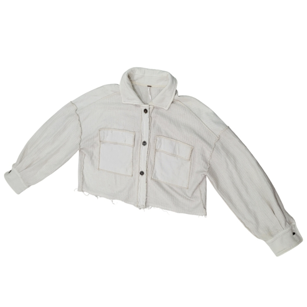 Free People Women's Cream Jacket - Size Large